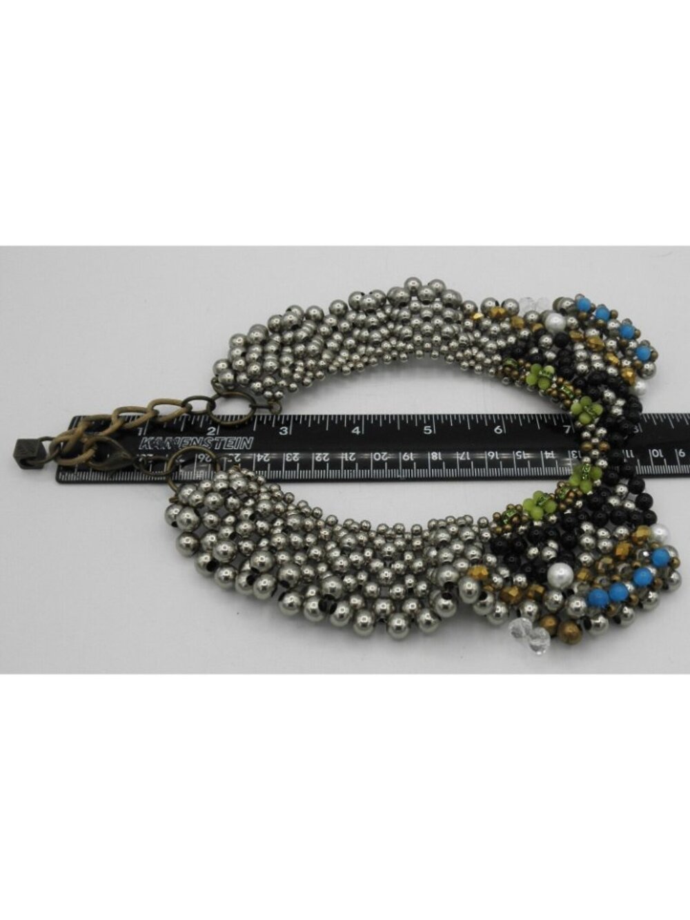 Bold Pam Hiran Anthropologie MultiColor Statement Beaded Collar Choker Necklace - Picture 3 of 8